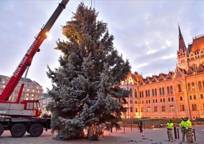 Felállították az ország karácsonyfáját a Parlament előtt – Fotó!